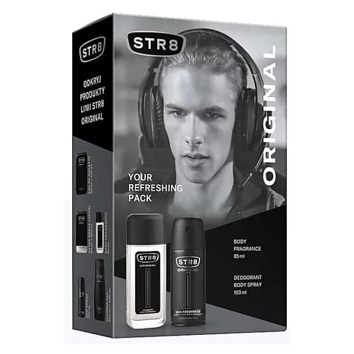 Str8 набор Original: парфюмированный дезодорант + дезодорант-спрей — фото флакона